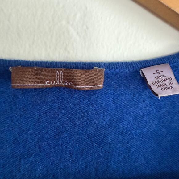 CULLEN | Royal Blue Cashmere Open Front Cardigan Sweater | Small - Picture 3 of 5